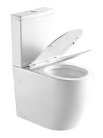 Унитаз-компакт напольный AZARIO Luma AZ-1253ST безободковый, с микролифтом, глянцевый белый