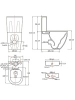 Унитаз-компакт напольный AZARIO Luma AZ-1253ST безободковый, с микролифтом, глянцевый белый