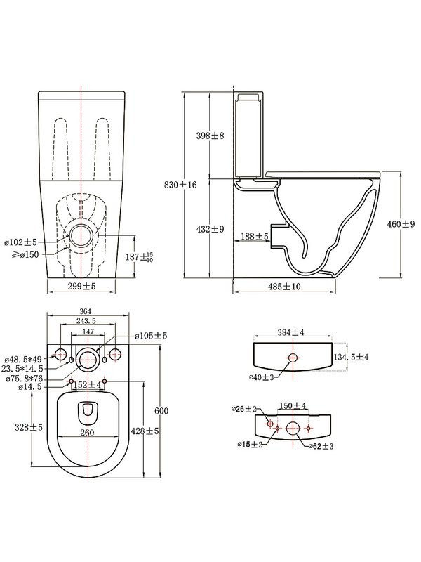 Унитаз-компакт напольный AZARIO Luma AZ-1253ST безободковый, с микролифтом, глянцевый белый