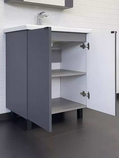 Тумба с раковиной Comforty Лима 70 напольная, антрацит