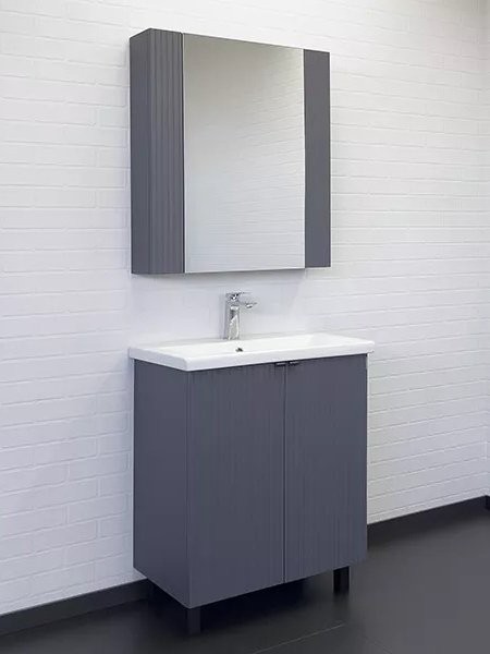 Тумба с раковиной Comforty Лима 70 напольная, антрацит