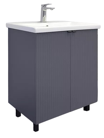 Тумба с раковиной Comforty Лима 70 напольная, антрацит