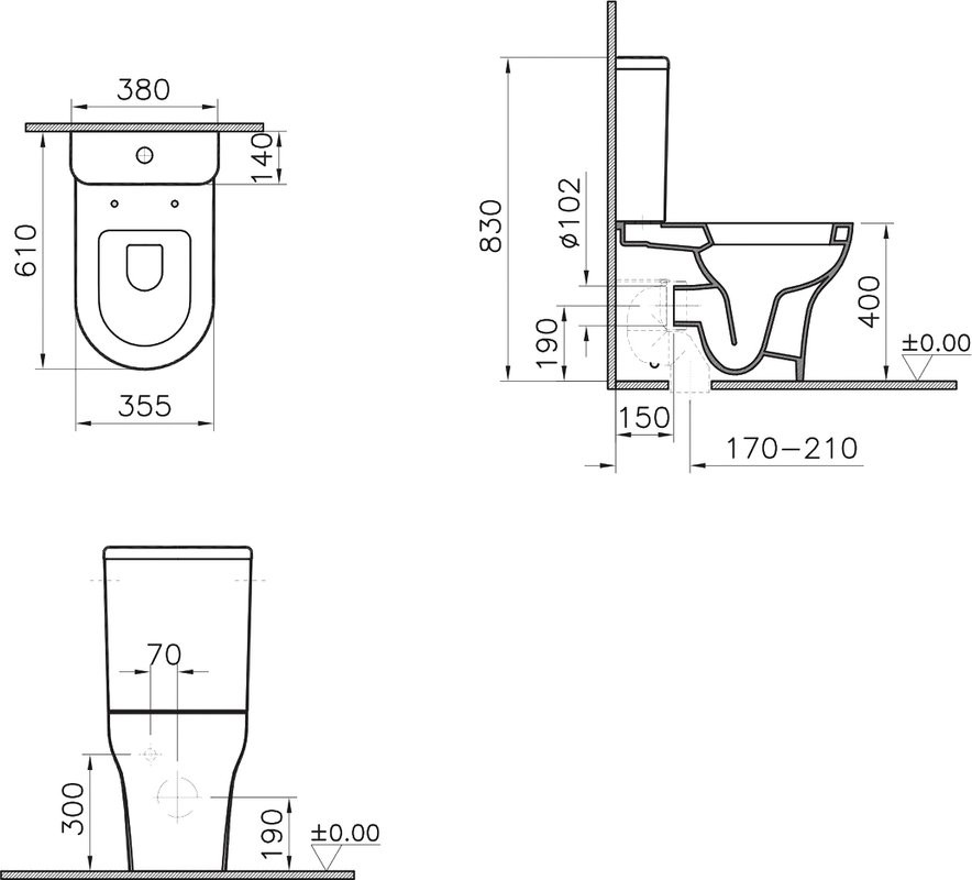 Унитаз-компакт напольный VitrA Zentrum 9012B003-7202