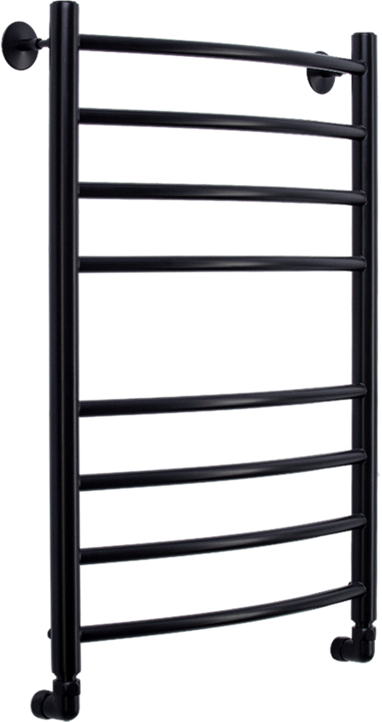 Полотенцесушитель водяной Comfysan Noumi W-8 80х50 80x55 см, черный матовый, лесенка