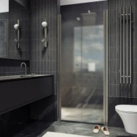 Душевая дверь в нишу Maybahglass MGD-436-5 89 см, профиль матовый хром, стекло сатин