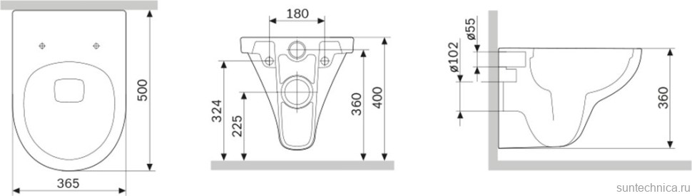Унитаз подвесной AM.PM Gem C901700SC безободковый