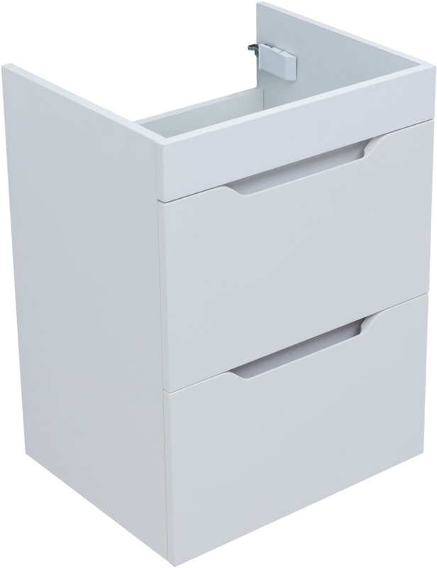 Тумба с раковиной Aquanet Практика 50 2 ящика, белая матовая