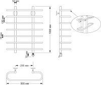 Полотенцесушитель электрический Secado Венеция 4603777465575 105x50 см, подключение справа, бронза, лесенка, латунь