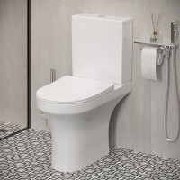Унитаз-компакт напольный Damixa Skyline DX35C8600SC безободковый, с микролифтом