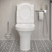 Унитаз-компакт напольный Damixa Skyline DX35C8600SC безободковый, с микролифтом