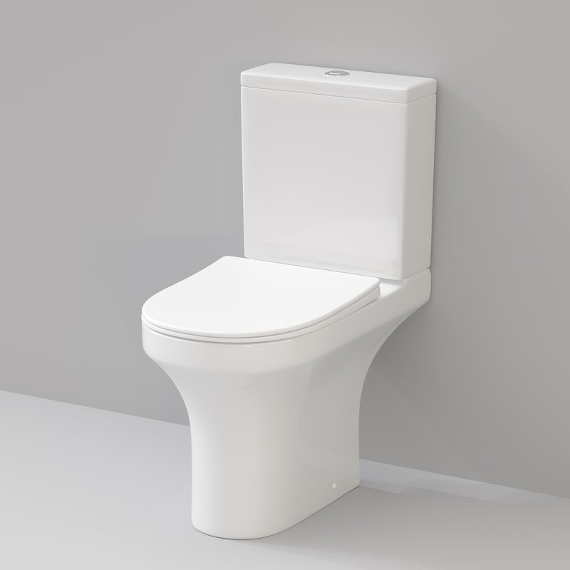 Унитаз-компакт напольный Damixa Skyline DX35C8600SC безободковый, с микролифтом