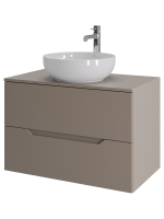 Мебель для ванной комнаты Orange Line 80 подвесная, 2 ящика, матовый латте с раковиной B07-420W