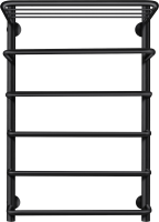 Полотенцесушитель электрический Secado Мерида 2 СП 80x50 см, подключение справа, матовый черный, лесенка, с полкой