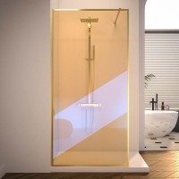 Душевая перегородка Veconi Korato KR81GС-80-09-C4 80 см, профиль брашированное золото, стекло хамелеон