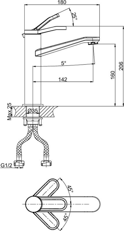 Смеситель для раковины D&K Rialto DA1062641