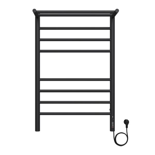 Полотенцесушитель электрический Terminus Аврора П8 500х800, с полкой, черный муар