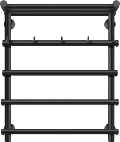 Полотенцесушитель электрический Secado Турин 1 КСП 60x55 см, подключение слева, матовый черный, лесенка, с полкой