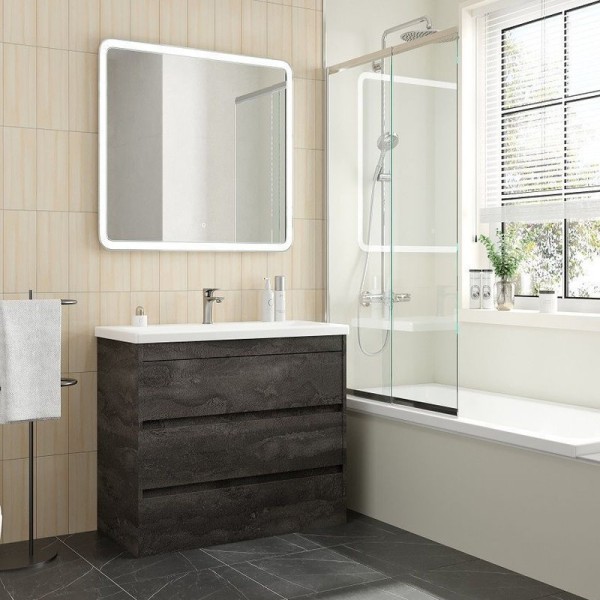 Мебель для ванной комнаты Art&Max Family-M 90, напольная, Iron Stone