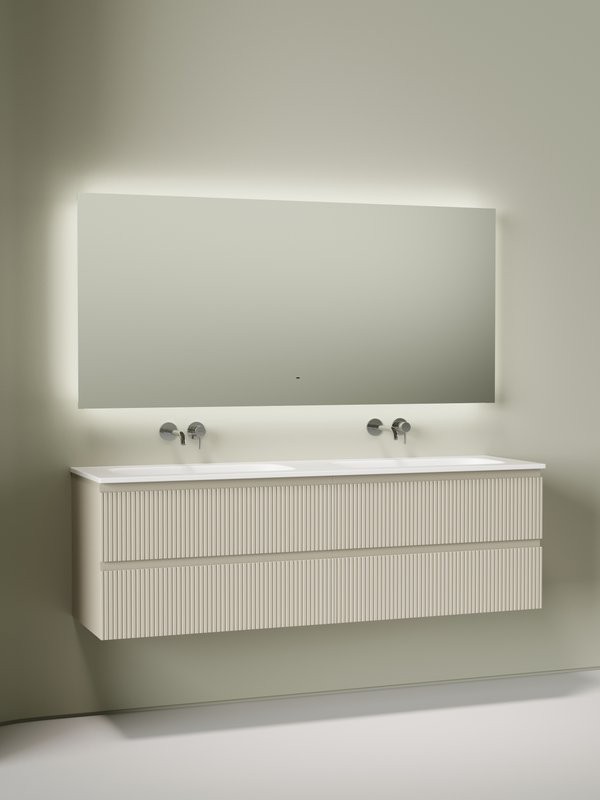 Комплект Тумба для комплекта Sancos Snob T 80, beige soft 2 шт + Мебельная раковина Ceramicanova Grace CN7023wx + Донный клапан для раковины Ceramicanova CN2000, 2 шт+ Смеситель с внутр. частью Sancos Etna, хром, SC9004CH 2 шт + Зеркало для ванной комнаты