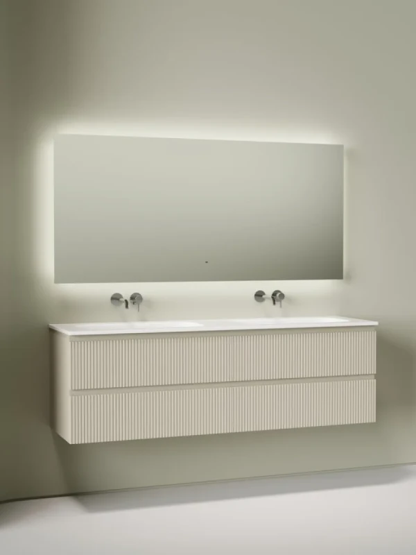 Комплект Тумба для комплекта Sancos Snob T 80, beige soft 2 шт + Мебельная раковина Ceramicanova Grace CN7023wx + Донный клапан для раковины Ceramicanova CN2000, 2 шт+ Смеситель с внутр. частью Sancos Etna, хром, SC9004CH 2 шт + Зеркало для ванной комнаты