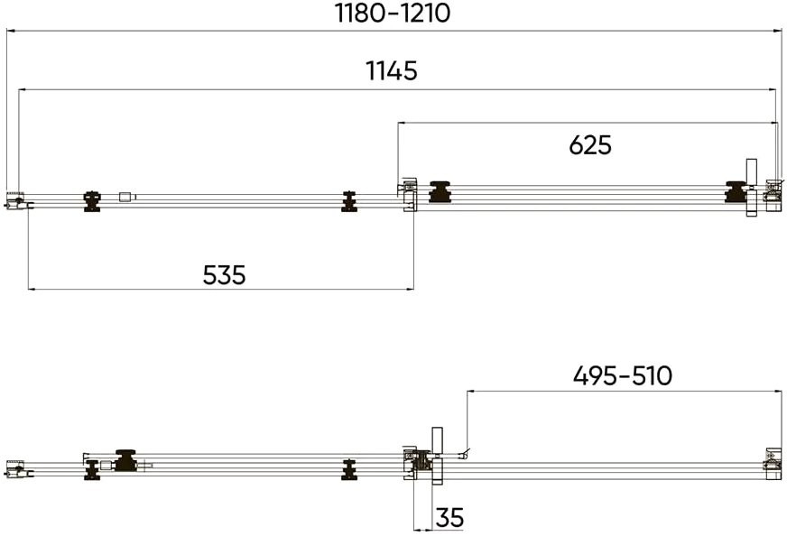 Душевая дверь в нишу Veconi Vianno VN-74 120 см,  профиль хром