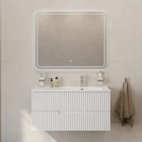 Мебель для ванной комнаты Cezares Duet 100 R bianco lucido, раковина белая CZR-8095-100-R