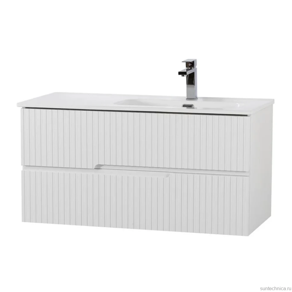Мебель для ванной комнаты Cezares Duet 100 R bianco lucido, раковина белая CZR-8095-100-R