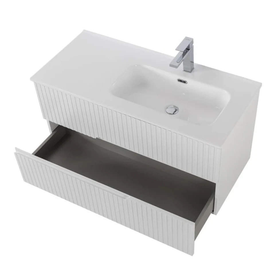 Мебель для ванной комнаты Cezares Duet 100 R bianco lucido, раковина белая CZR-8095-100-R