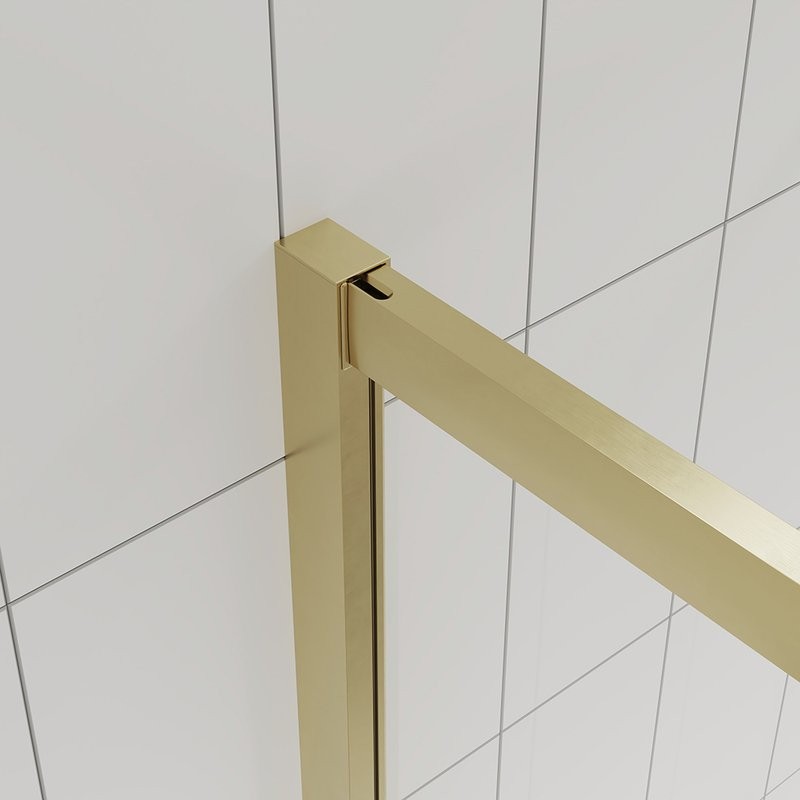 Душевой уголок Veconi Evo 300 G 100х90 см, профиль брашированное золото, стекло прозрачное