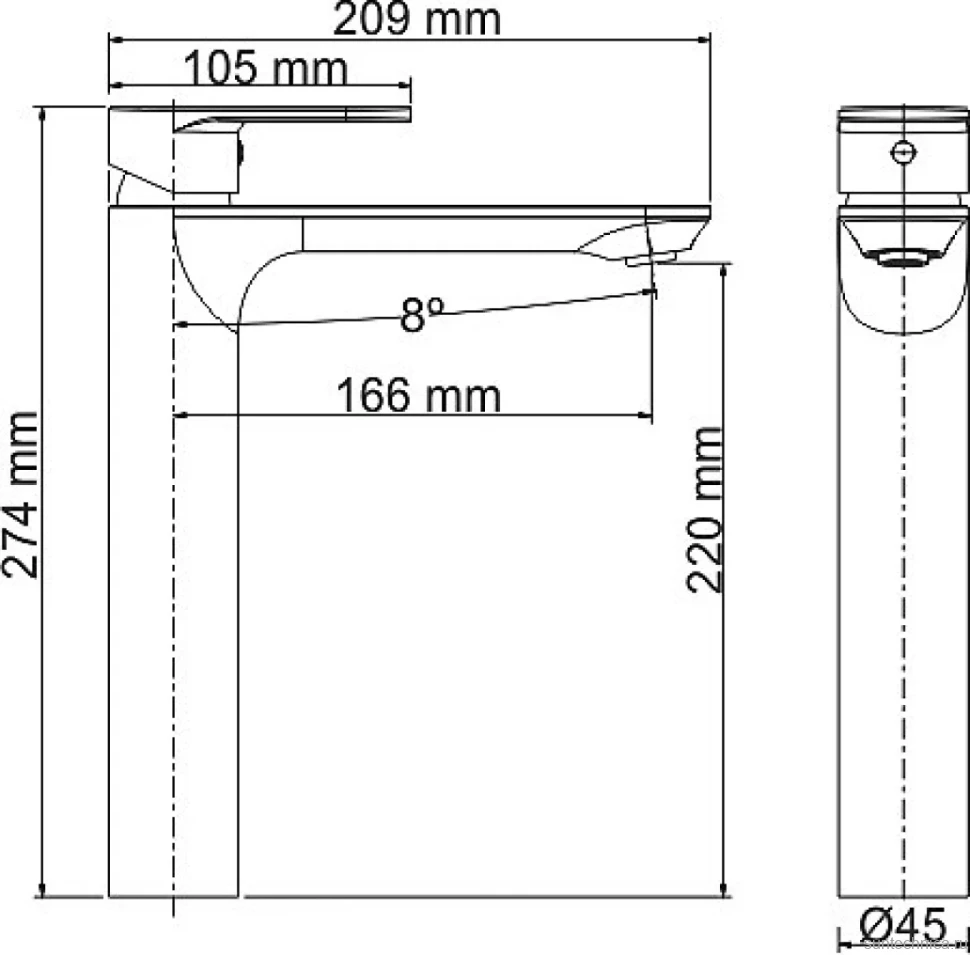Смеситель для раковины Wasserkraft Mindel 8503H