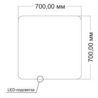 Зеркало Vincea VLM-3BE7007-2 70x70, с подсветкой и антизапотевателем