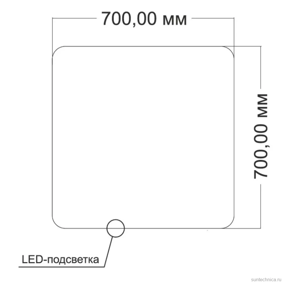 Зеркало Vincea VLM-3BE7007-2 70x70, с подсветкой и антизапотевателем