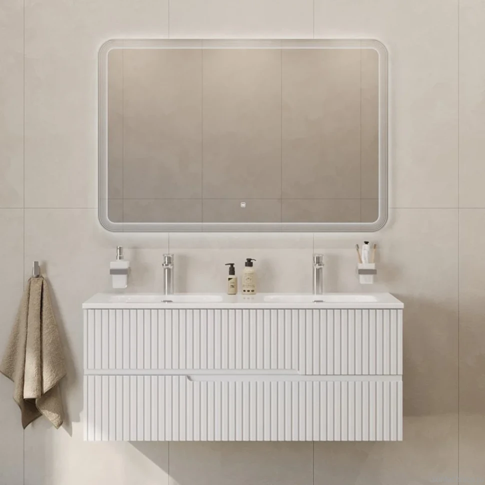 Мебель для ванной комнаты Cezares Duet 120 bianco lucido, раковина Cezares CZR-8073-120-2
