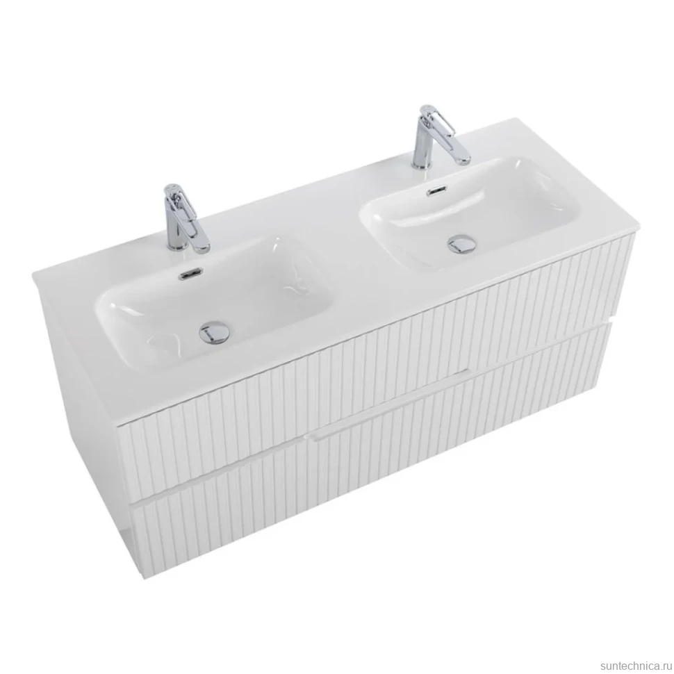 Мебель для ванной комнаты Cezares Duet 120 bianco lucido, раковина Cezares CZR-8073-120-2