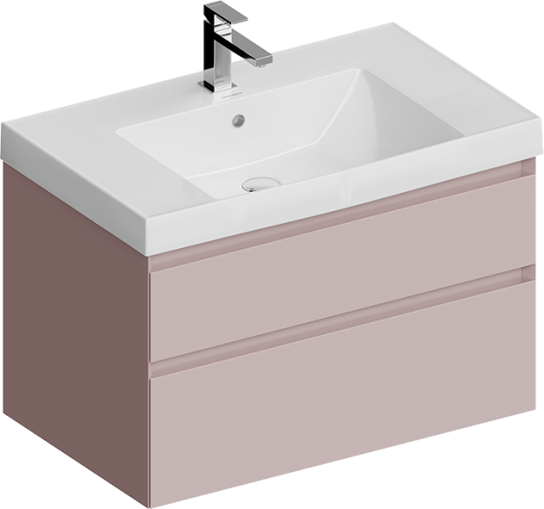 Тумба с раковиной KERAMA MARAZZI Cubo 80 подвесная, мальва матовая