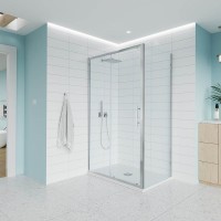 Душевой уголок Veconi Evo 100SP CH 120х90 см, профиль глянцевый хром, стекло прозрачное