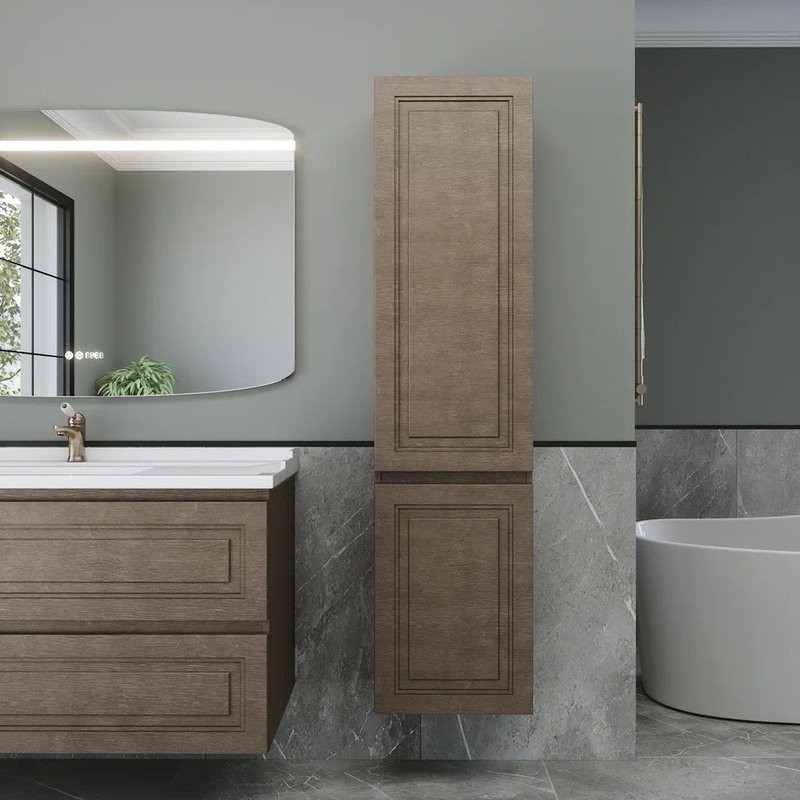 Шкаф-пенал для ванной Caprigo Wales 40 R шоколадный орех