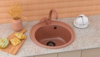 Мойка кухонная Ulgran U-101 307 терракотовая + дозатор U-01 терракот
