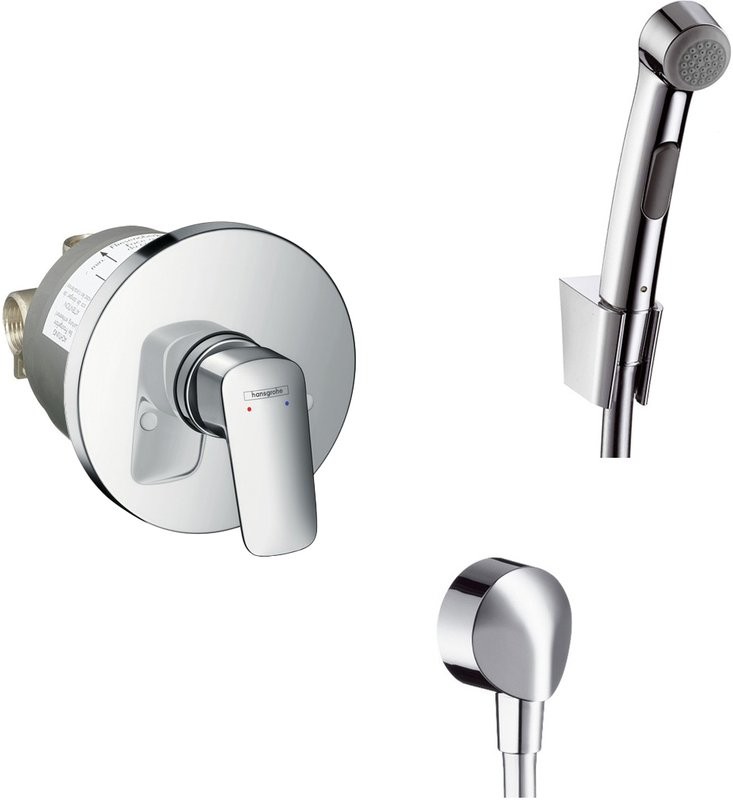 Гигиенический душ Hansgrohe 32129000 со смесителем, С ВНУТРЕННЕЙ ЧАСТЬЮ
