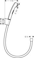 Гигиенический душ Hansgrohe 32129000 со смесителем, С ВНУТРЕННЕЙ ЧАСТЬЮ