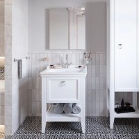 Мебель для ванной комнаты VitrA Valarte 65 матовая белая с зеркалом DIWO Элиста 60 с подсветкой