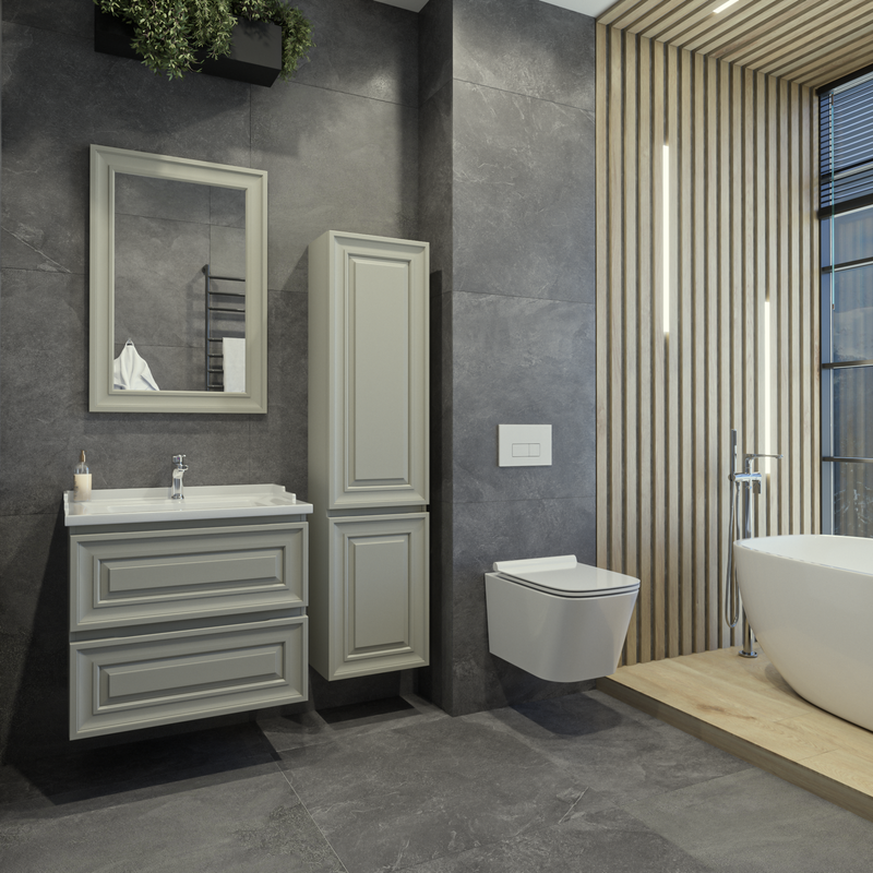 Тумба с раковиной Caprigo Ponza 70 серая