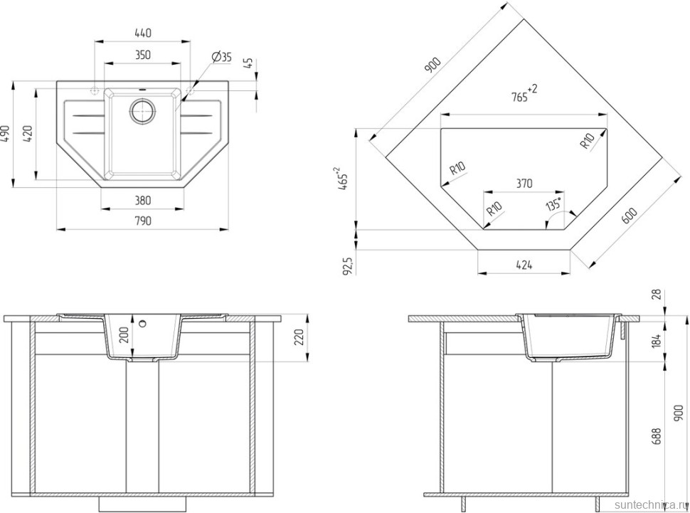 Мойка кухонная Ulgran U-609 302 песочная + дозатор U-01 песочный