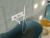 Встраиваемый смеситель для душа и ванны Paffoni Light LIG001BO с ВНУТРЕННЕЙ ЧАСТЬЮ, белый