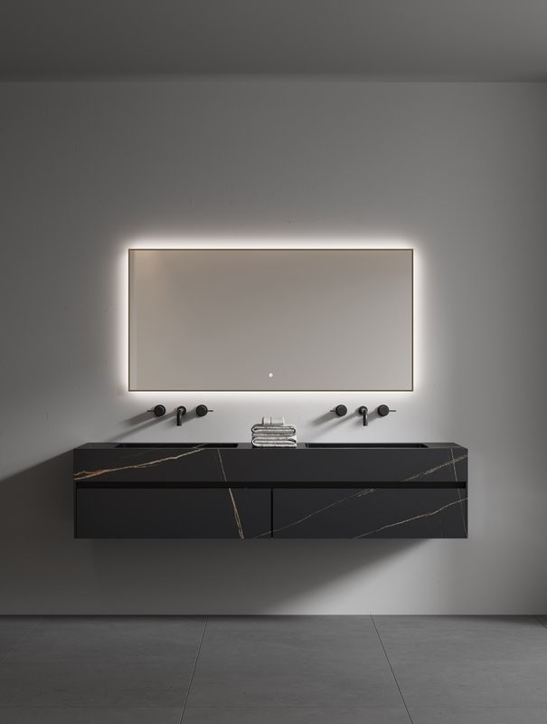 Зеркало Armadi Art 543-140 70 с подсветкой, диммером, с антизапотевателем, золото