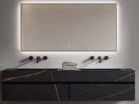 Зеркало Armadi Art 543-140 70 с подсветкой, диммером, с антизапотевателем, золото