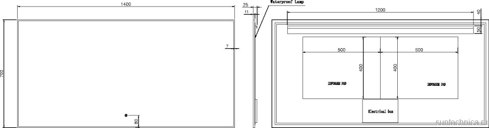 Зеркало Armadi Art 543-140 70 с подсветкой, диммером, с антизапотевателем, золото