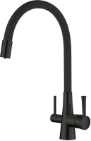 Смеситель для кухни Lemark Comfort LM3075BL с гибким изливом, черный