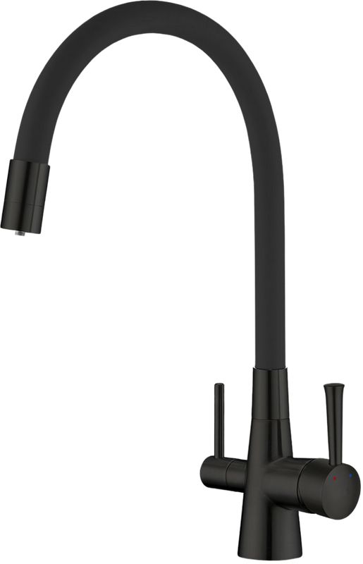 Смеситель для кухни Lemark Comfort LM3075BL с гибким изливом, черный