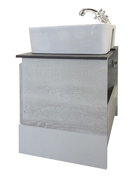 Тумба с раковиной Comforty Прага 60 подвесная, белый дуб, с раковиной PZ-6068